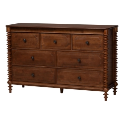 Baxton Studio Neviah 7-Drawer Dresser, Walnut Brown Baxton Studio restaurant furniture, hotel furniture, commercial furniture, wholesale bedroom furniture, wholesale dresser, classic dresser